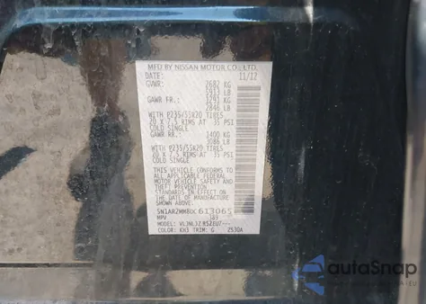 2013 Nissan Pathfinder Platinum from USA, damaged, VIN 5N1AR2MM8DC613065